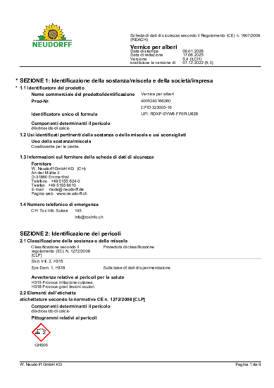 Bio-Baumanstrich Sicherheitsdatenblatt 2026-01 it-CH