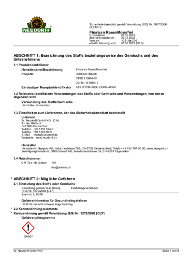 4005240158326 Sicherheitsdatenblatt 2023-02 de-CH