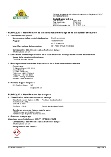 Bio-Baumanstrich Sicherheitsdatenblatt 2026-01 fr-CH