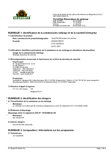 TerraVital Rénovateur de pelouse
