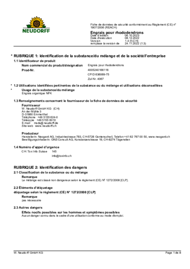 4005240166116 Sicherheitsdatenblatt 2023-10 fr-CH